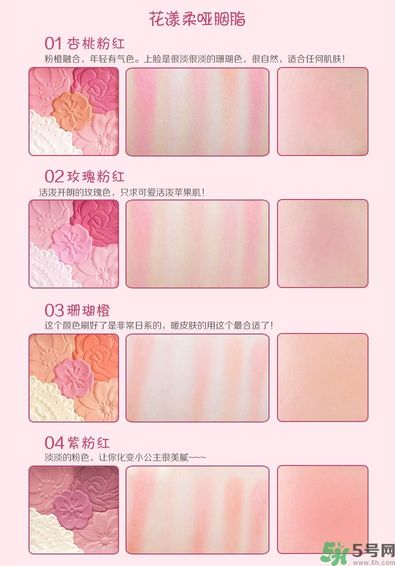 canmake花瓣腮紅色號(hào)對(duì)比圖？canmake五色花瓣腮紅試色