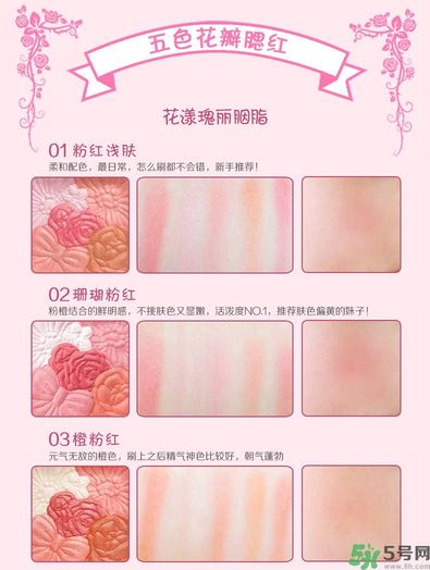 canmake花瓣腮紅色號(hào)對(duì)比圖？canmake五色花瓣腮紅試色