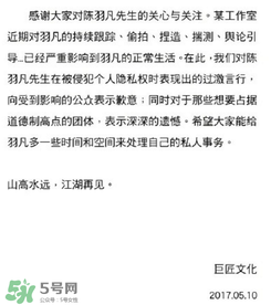 陳羽凡公司怎么回應(yīng)羽凡醉酒砸車的？陳羽凡公司發(fā)文道歉