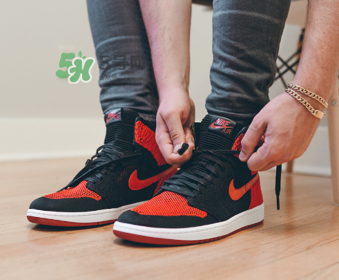 air jordan 1 flyknit banned上腳怎么樣？aj1編織款毛線鞋上腳效果