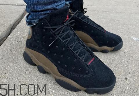 air jordan 13 olive麂皮橄欖配色上腳效果怎么樣？