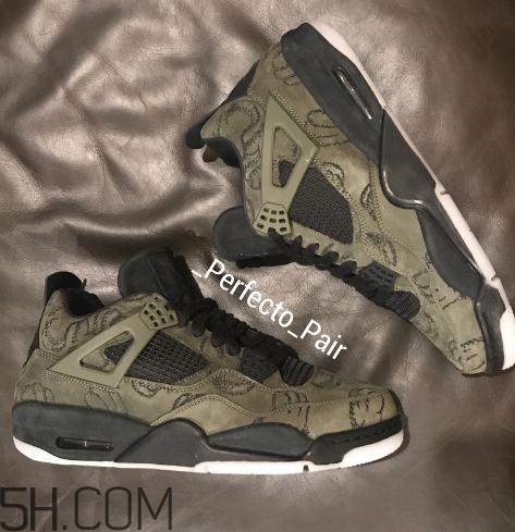 kaws與air jordan 4聯(lián)名橄欖綠版本實(shí)物什么樣？
